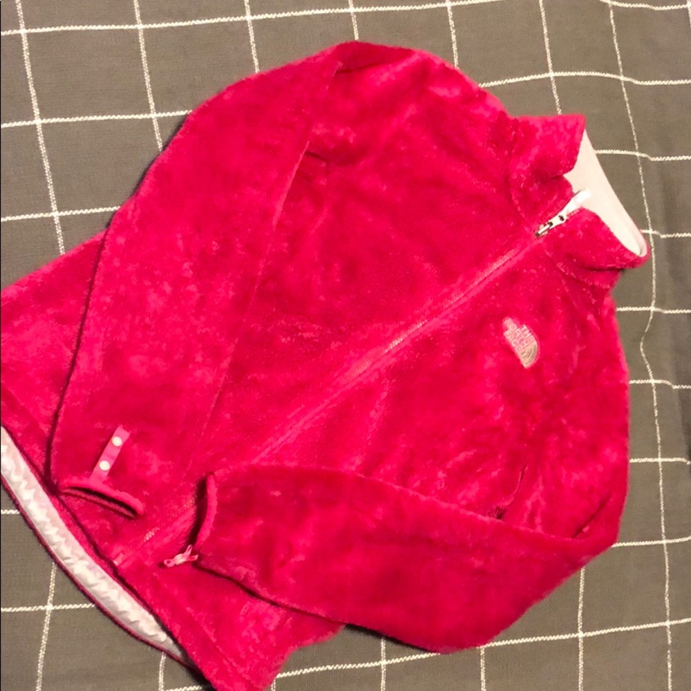 Pink Fuzzy women’s size M North Face coat